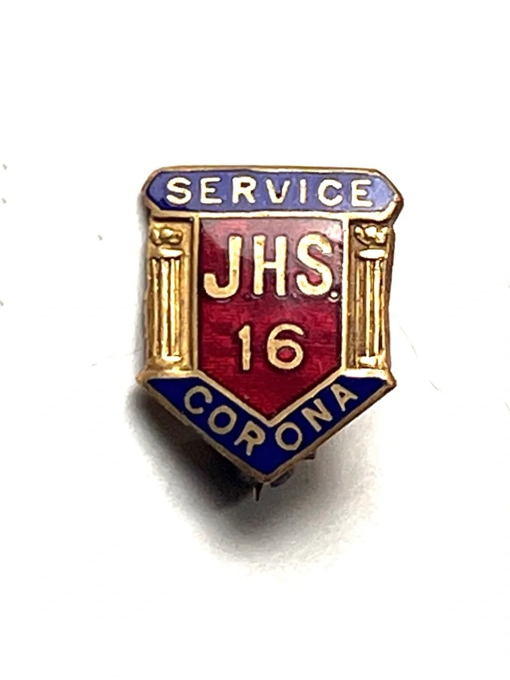 Vintage Achievement Lapel Pin Corona New York JHS 16 Junior High School Badge